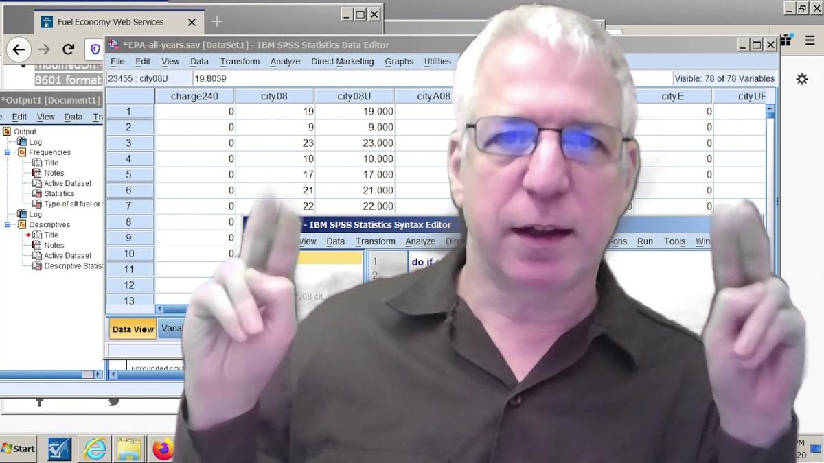 'Video thumbnail for Importing into SPSS; Select command'