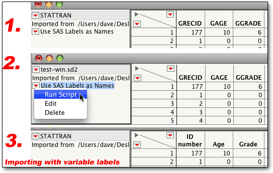 variable labels