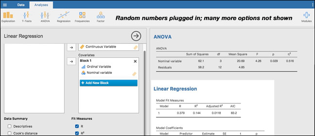 Jamovi: capable, easy free Mac statistics software