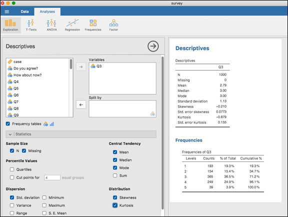 Jamovi: capable, easy free Mac statistics software