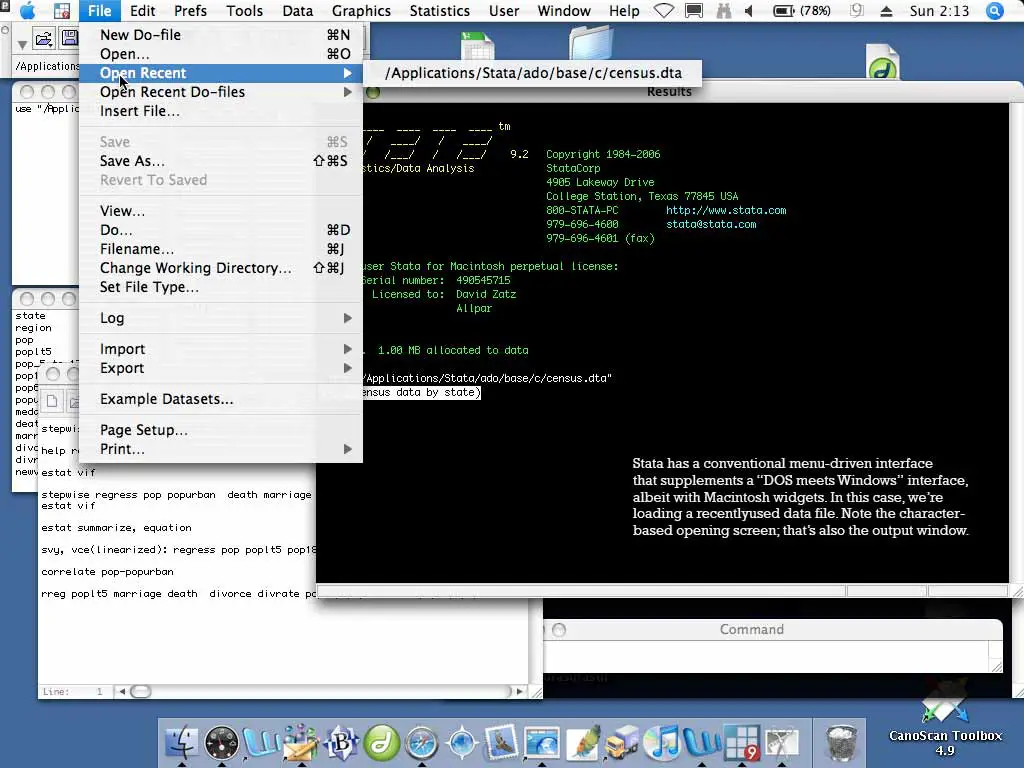 intro to Mac Stata statistics program